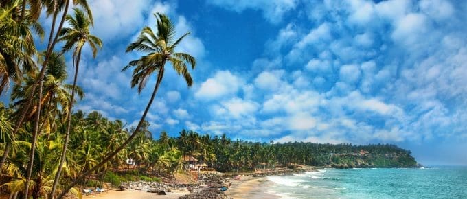 Ocean view in Varkala Kerala India