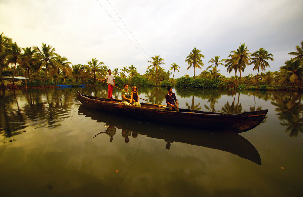canoe in Alleppey, Kerala backwaters