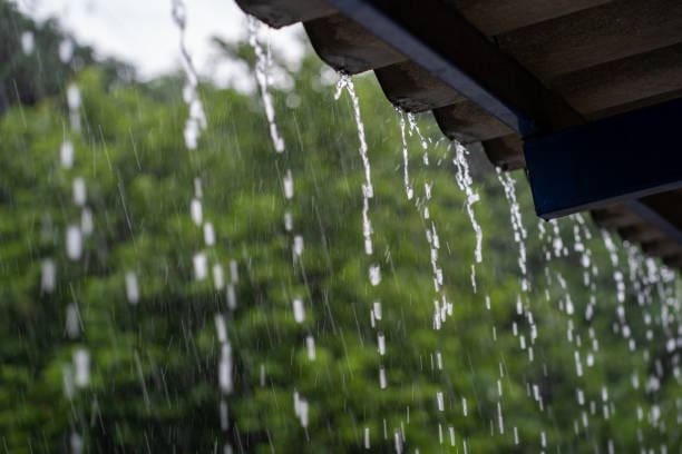 Rain falling in Kerala in monsoon