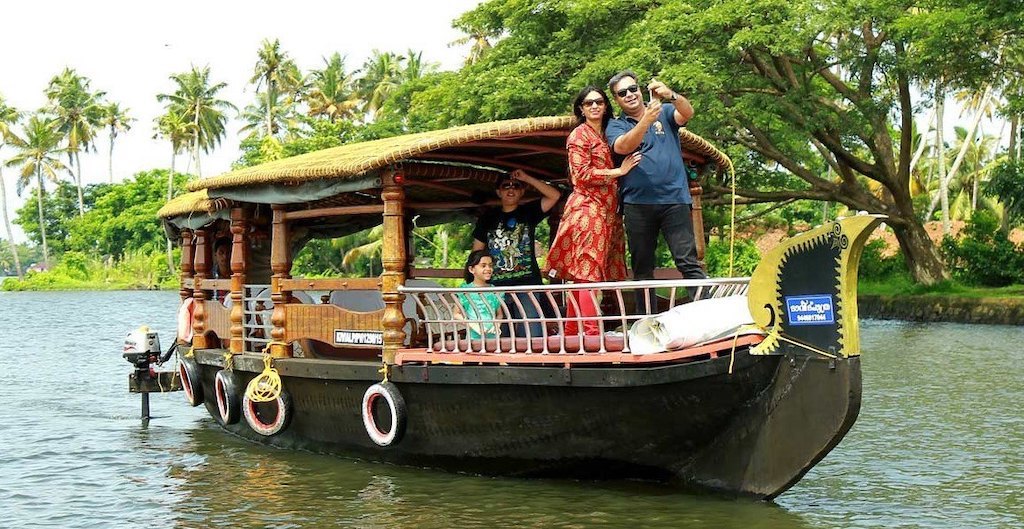 shikara in Alleppey, Kerala backwaters