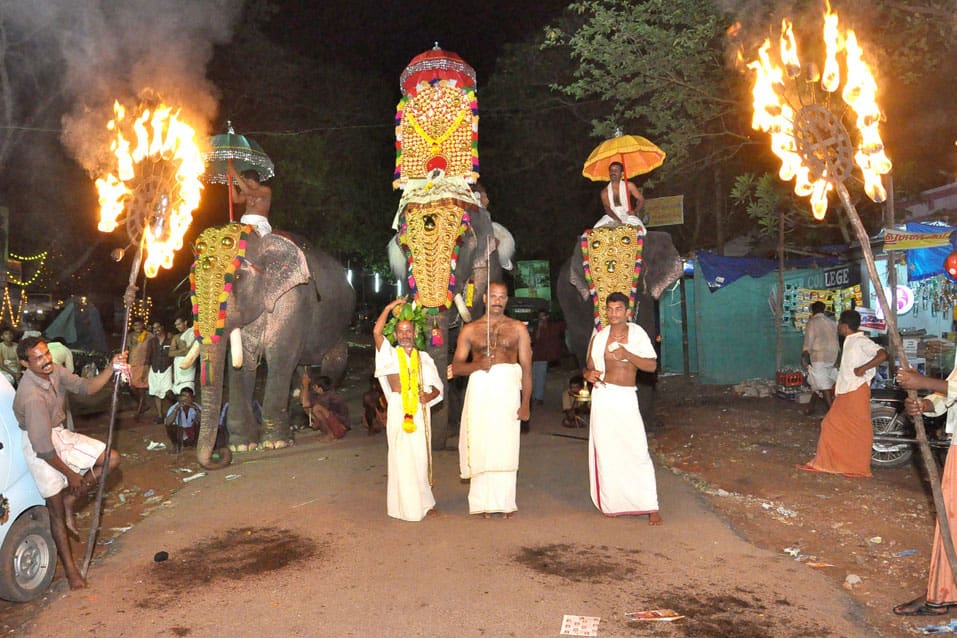 Mukhathala Sree Krishnaswamy Temple in Kollam during a festival